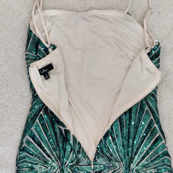 Lulu's Gatsby green sequin dress - Picture 5 of 8